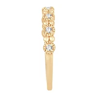 Womens 1/ CT. T.W. Natural White Diamond 10K Gold Wedding Band