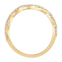 Womens 1/ CT. T.W. Natural White Diamond 10K White Gold Wedding Band