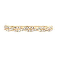 Womens 1/ CT. T.W. Natural White Diamond 10K White Gold Wedding Band