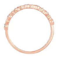 Womens 1/ CT. T.W. Natural White Diamond 10K Rose Gold Wedding Band