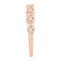 Womens 1/ CT. T.W. Natural White Diamond 10K Rose Gold Wedding Band