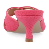 Journee Collection Berkly Womens Round Open Toe Kitten Heel Pumps