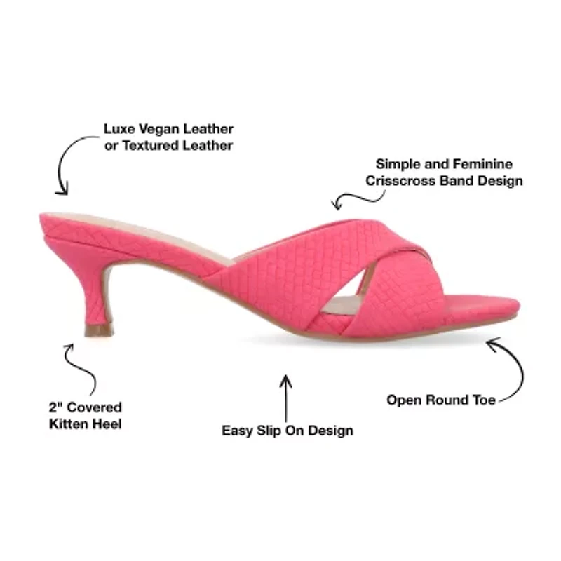 Journee Collection Berkly Womens Round Open Toe Kitten Heel Pumps