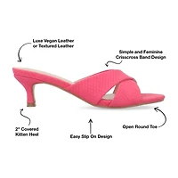 Journee Collection Berkly Womens Round Open Toe Kitten Heel Pumps