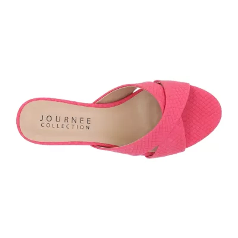 Journee Collection Berkly Womens Round Open Toe Kitten Heel Pumps