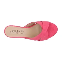 Journee Collection Berkly Womens Round Open Toe Kitten Heel Pumps
