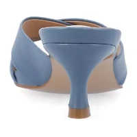 Journee Collection Berkly Womens Round Open Toe Kitten Heel Pumps