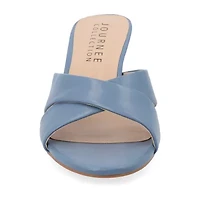 Journee Collection Berkly Womens Round Open Toe Kitten Heel Pumps