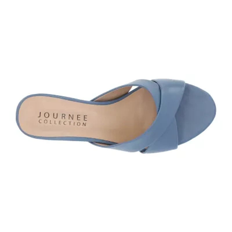 Journee Collection Berkly Womens Round Open Toe Kitten Heel Pumps