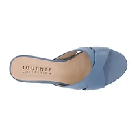 Journee Collection Berkly Womens Round Open Toe Kitten Heel Pumps