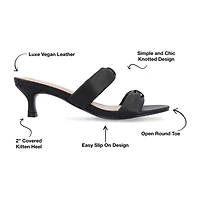 Journee Collection Dyllan Womens Round Open Toe Kitten Heel Pumps