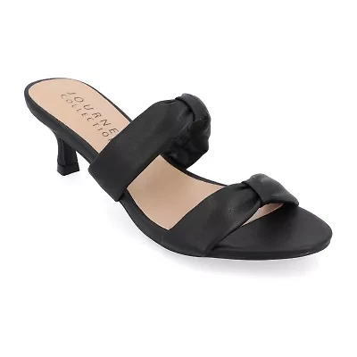 Journee Collection Dyllan Womens Round Open Toe Kitten Heel Pumps