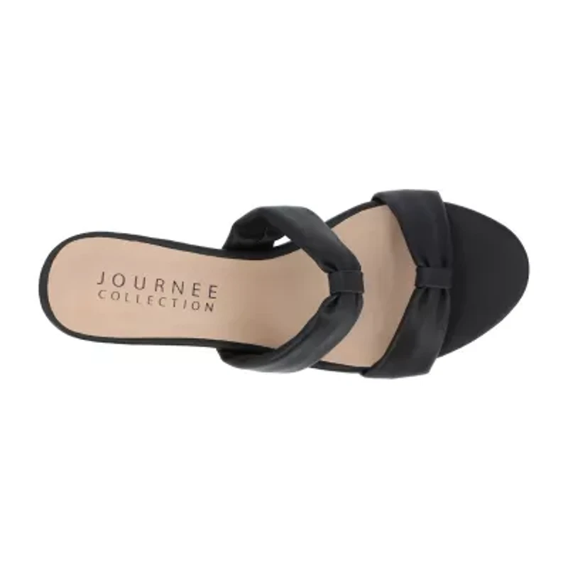 Journee Collection Dyllan Womens Round Open Toe Kitten Heel Pumps