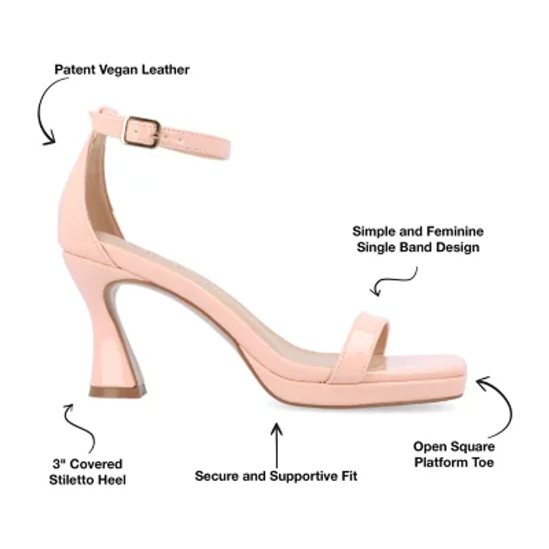 Journee Collection Jeanne Womens Square Open Toe Wedge Heel Pumps