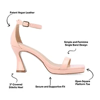 Journee Collection Jeanne Womens Square Open Toe Wedge Heel Pumps