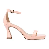Journee Collection Jeanne Womens Square Open Toe Wedge Heel Pumps