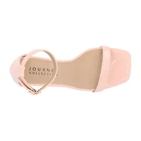 Journee Collection Jeanne Womens Square Open Toe Wedge Heel Pumps
