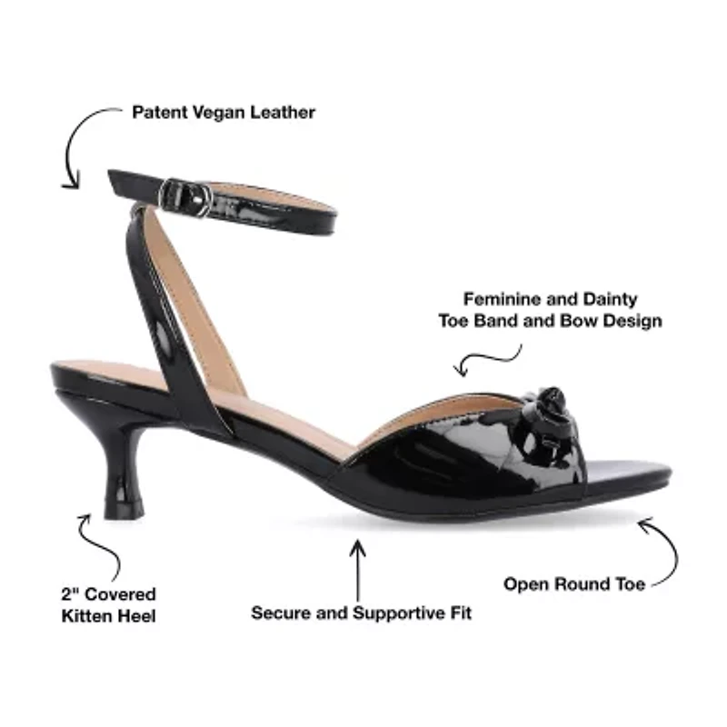 Journee Collection Jennifer Womens Round Open Toe Kitten Heel Pumps