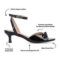 Journee Collection Jennifer Womens Round Open Toe Kitten Heel Pumps