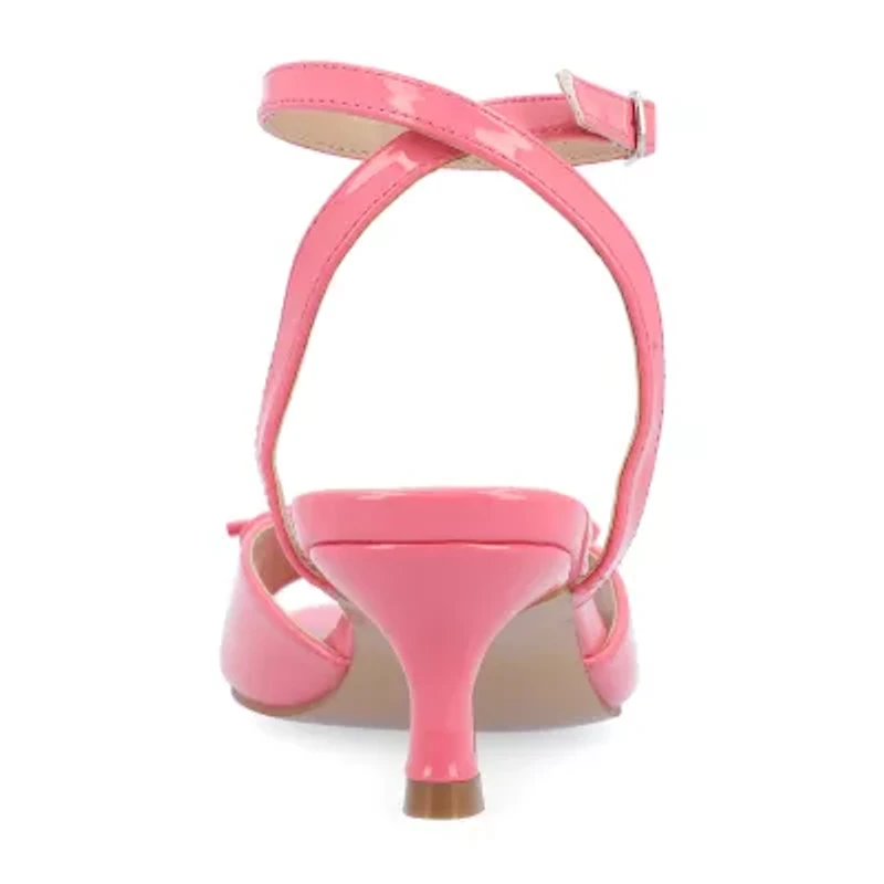 Journee Collection Jennifer Womens Round Open Toe Kitten Heel Pumps