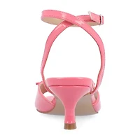 Journee Collection Jennifer Womens Round Open Toe Kitten Heel Pumps