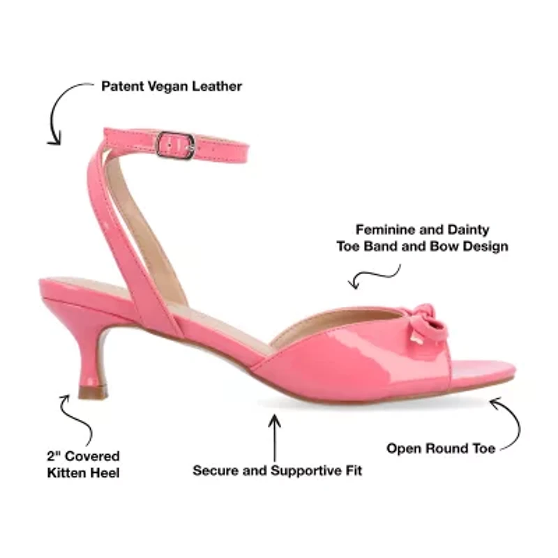 Journee Collection Jennifer Womens Round Open Toe Kitten Heel Pumps