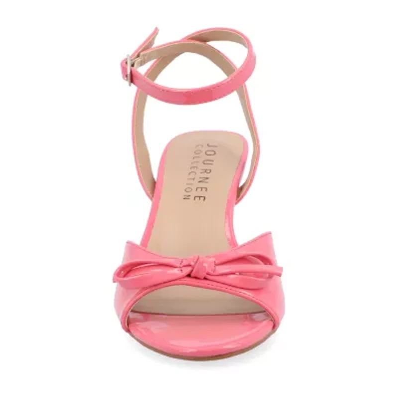 Journee Collection Jennifer Womens Round Open Toe Kitten Heel Pumps