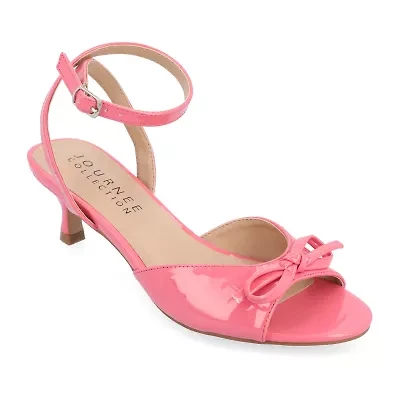 Journee Collection Jennifer Womens Round Open Toe Kitten Heel Pumps