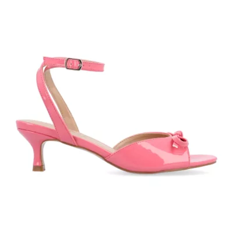 Journee Collection Jennifer Womens Round Open Toe Kitten Heel Pumps