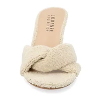 Journee Collection Mannon Womens Round Open Toe Stiletto Heel Pumps