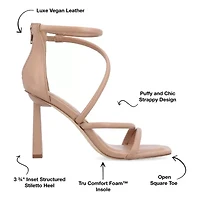Journee Collection Marza Womens Square Open Toe Stiletto Heel Pumps