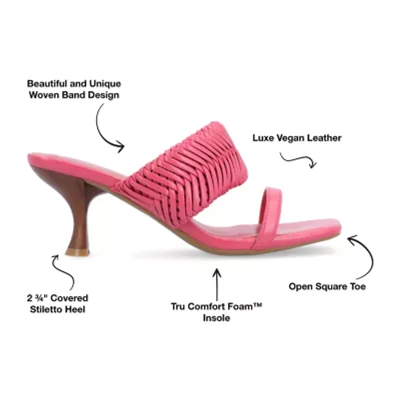 Journee Collection Monyka Womens Square Open Toe Stiletto Heel Pumps