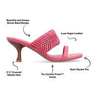 Journee Collection Monyka Womens Square Open Toe Stiletto Heel Pumps