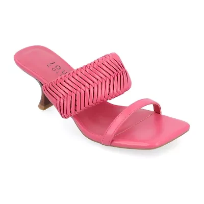 Journee Collection Monyka Womens Square Open Toe Stiletto Heel Pumps