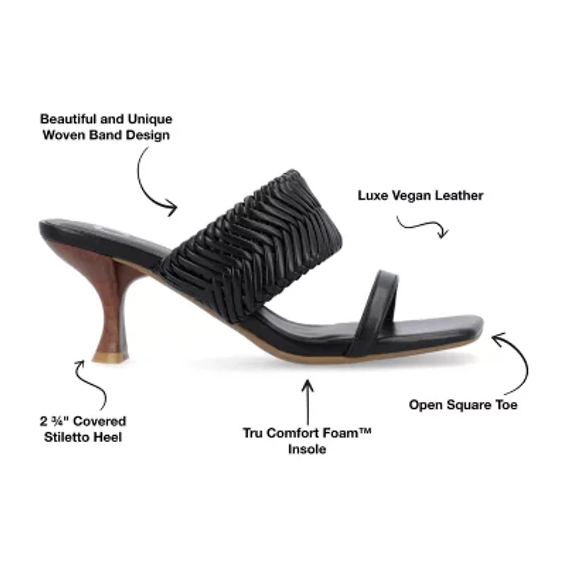 Journee Collection Monyka Womens Square Open Toe Stiletto Heel Pumps