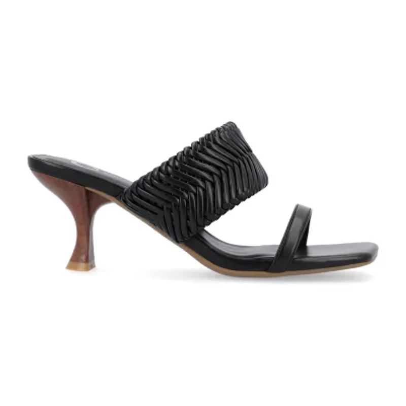 Journee Collection Monyka Womens Square Open Toe Stiletto Heel Pumps