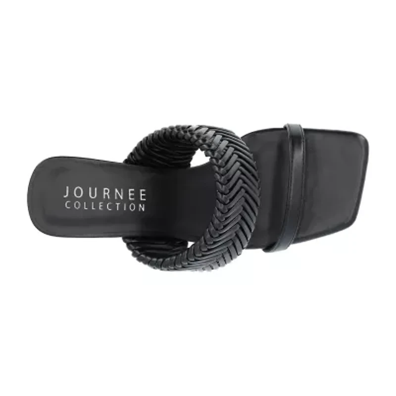 Journee Collection Monyka Womens Square Open Toe Stiletto Heel Pumps