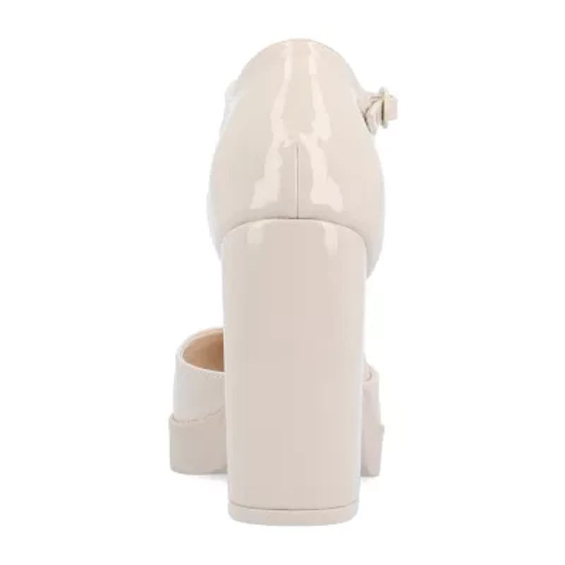 Journee Collection Samarr Womens Round Closed Toe Wedge Heel Pumps