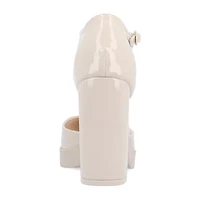 Journee Collection Samarr Womens Round Closed Toe Wedge Heel Pumps