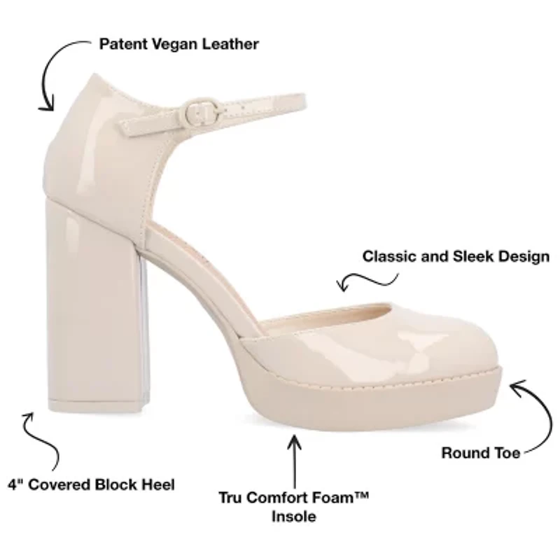 Journee Collection Samarr Womens Round Closed Toe Wedge Heel Pumps