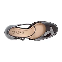 Journee Collection Samarr Womens Round Closed Toe Wedge Heel Pumps