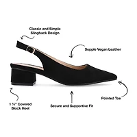 Journee Collection Sylvia Womens Pointed Closed Toe Block Heel Pumps