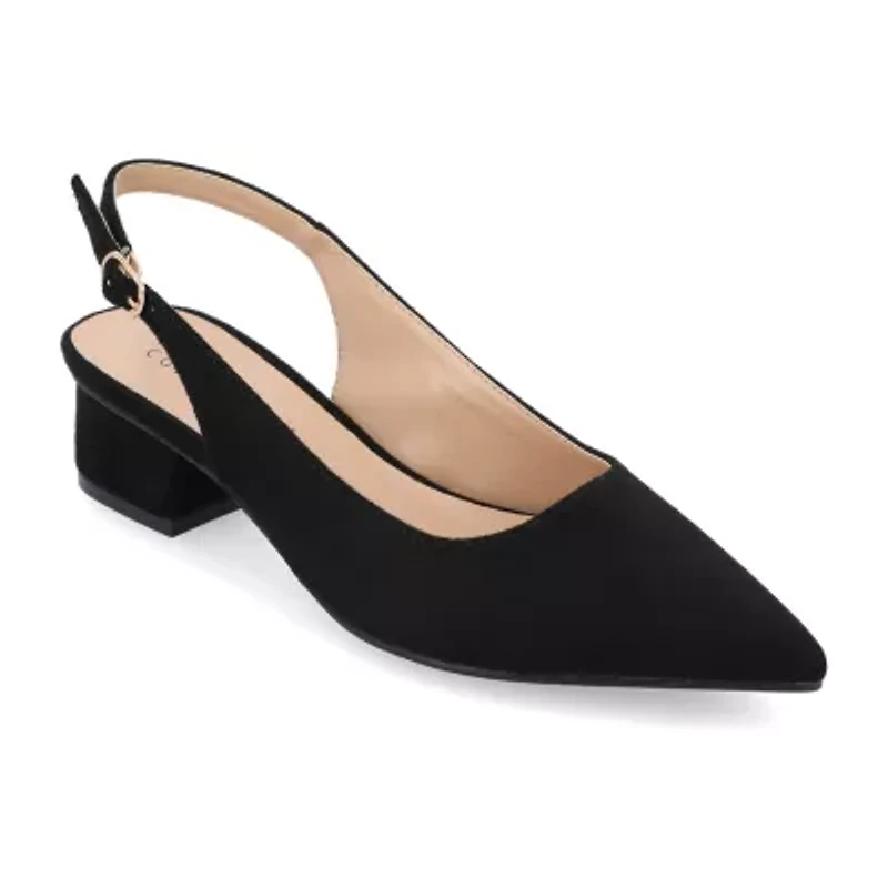 Journee Collection Sylvia Womens Pointed Closed Toe Block Heel Pumps