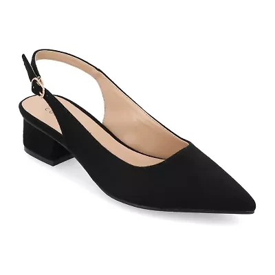 Journee Collection Sylvia Womens Pointed Closed Toe Block Heel Pumps