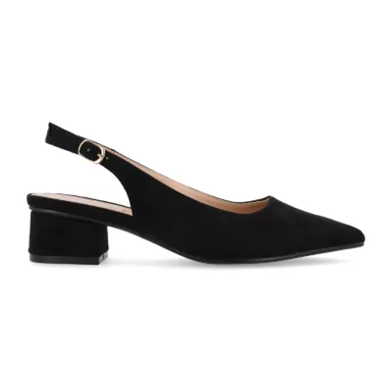 Journee Collection Sylvia Womens Pointed Closed Toe Block Heel Pumps
