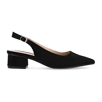 Journee Collection Sylvia Womens Pointed Closed Toe Block Heel Pumps