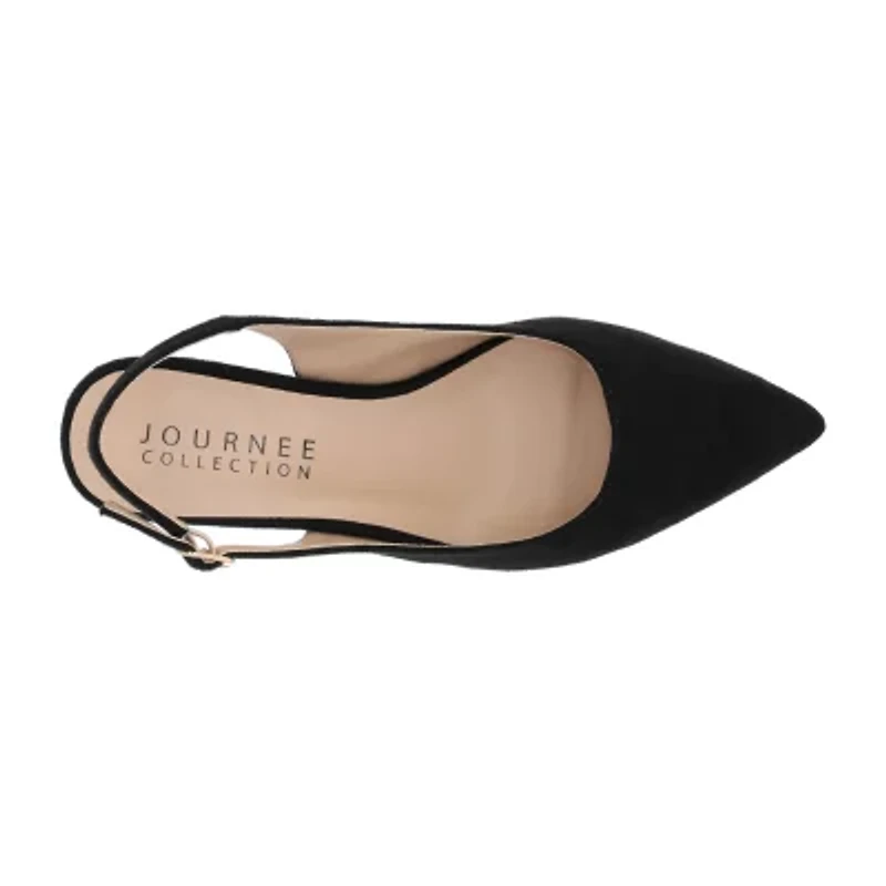 Journee Collection Sylvia Womens Pointed Closed Toe Block Heel Pumps