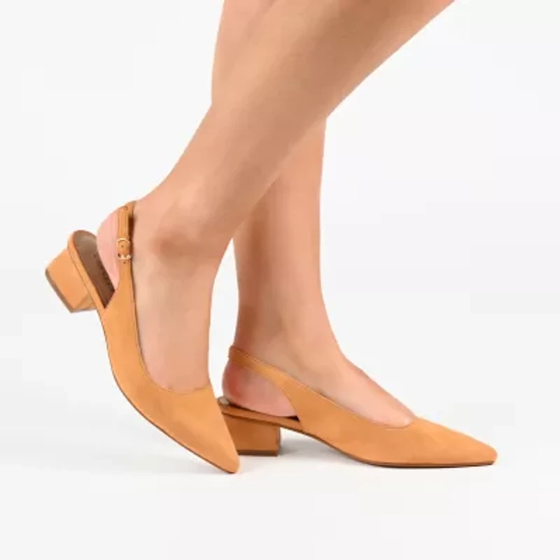 Journee Collection Sylvia Womens Pointed Closed Toe Block Heel Pumps