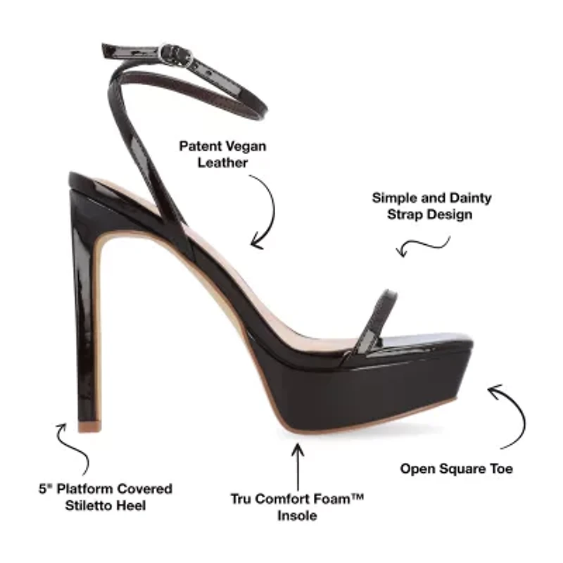 Journee Collection Telilah Womens Square Open Toe Wedge Heel Pumps