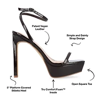 Journee Collection Telilah Womens Square Open Toe Wedge Heel Pumps